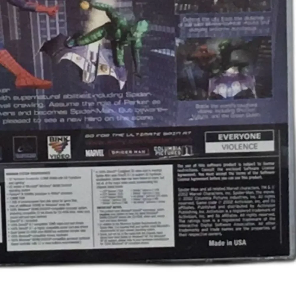 Spider-Man PC Game 2001 Activision Neversoft Retro Marvel Comic CD-ROM